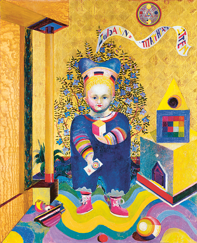 Itten junior as the Messiah? Nothing was left to chance in conception and birth of the firstborn among the staunch followers of the Mazdaznan cult. (Johannes Itten, Children's Portrait, 1921/1922, photo: Kunsthaus Zürich, © VG Bild-Kunst, Bonn 2019)