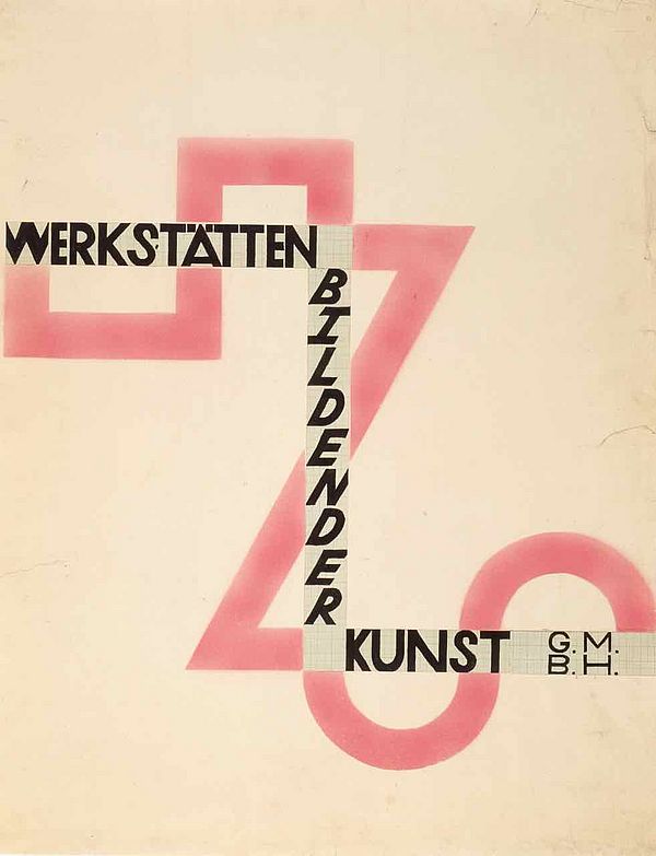 Draft of a poster 'Werkstätten Bildender Kunst G.m.b.H.', author: Friedl Dicker (?), n.d.