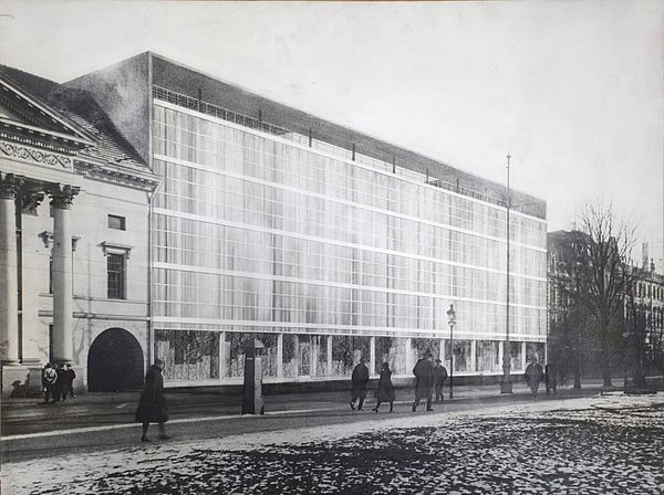 Project for the reconstruction of the Borchardt Department Store in Dessau, facade, design: Eduard Ludwig, 1931.